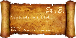 Szolcsányi Elek névjegykártya
