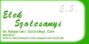 elek szolcsanyi business card