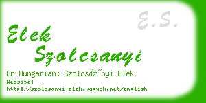 elek szolcsanyi business card